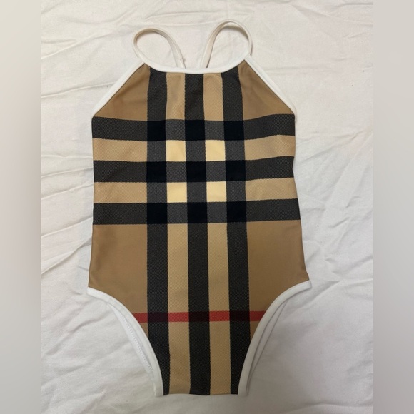 Burberry Other - Burberry Beige and Black Check One-Piece Swimsuit